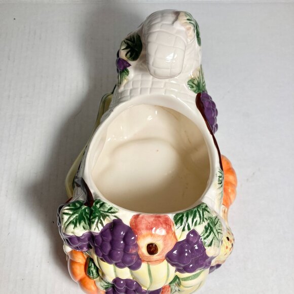 Vintage Ceramic Fall Thanksgiving Cornucopia Table Centerpiece Decor Planter - Picture 10 of 16